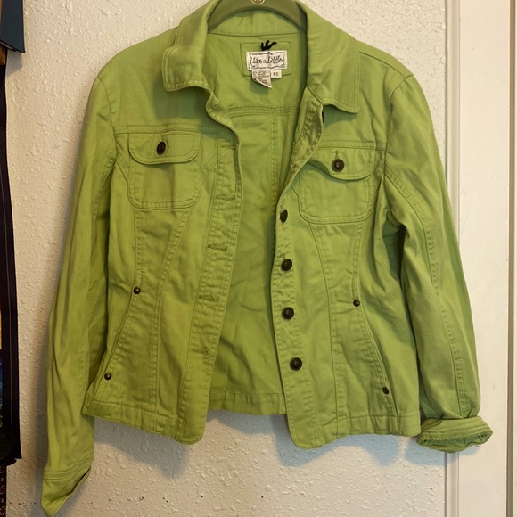 Vintage Jackets & Coats Vintage Green Denim Jacket With Brass